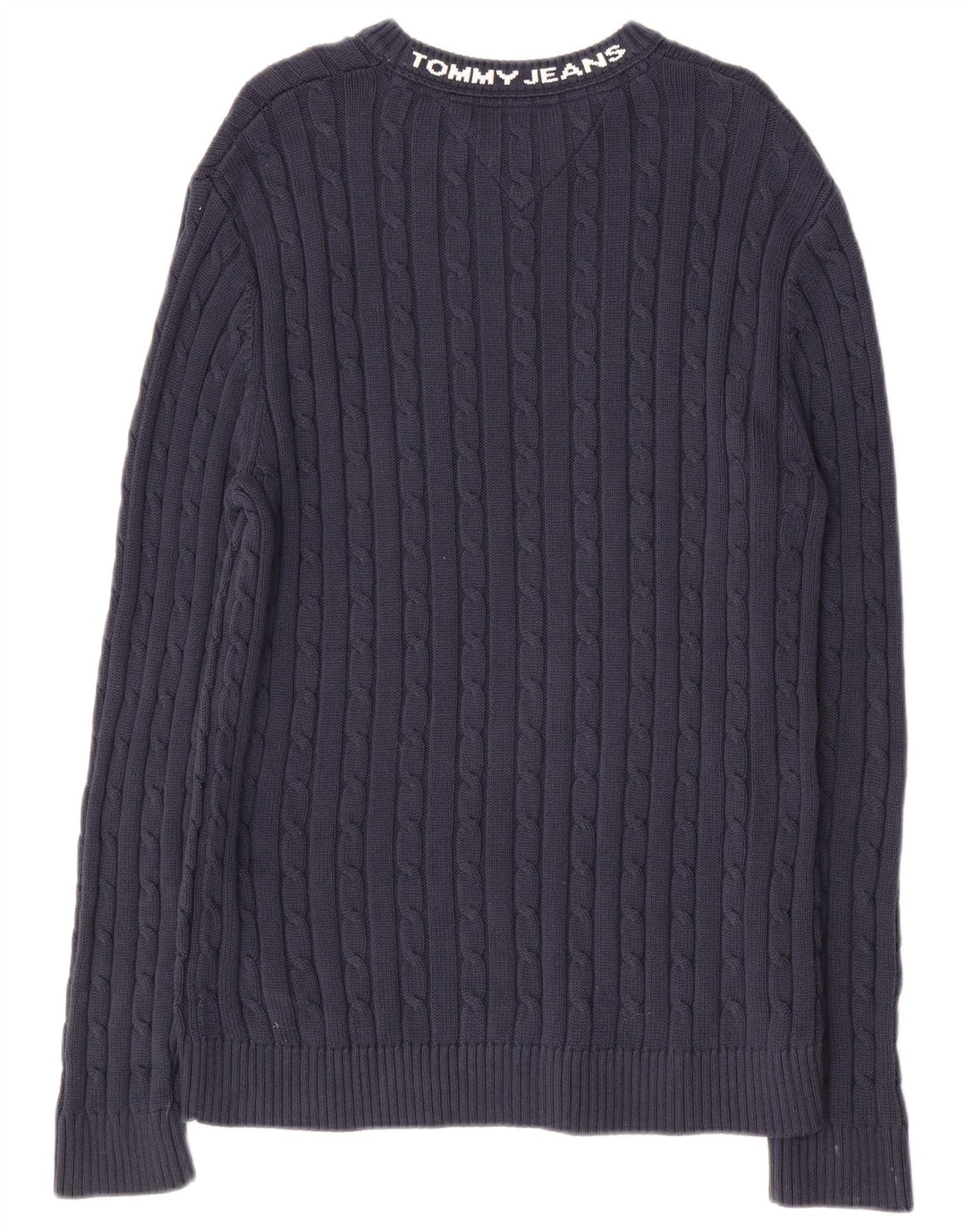 Męski sweter z okrągłym dekoltem TOMMY HILFIGER w kolorze średniego granatu