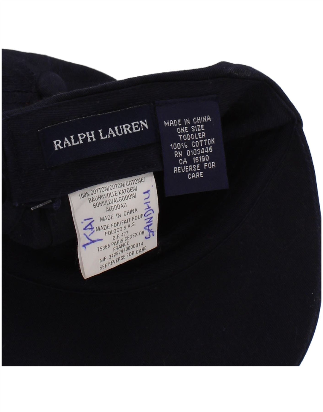 Chłopięca czapka z daszkiem Ralph Lauren z grafiką, jeden rozmiar, granatowa, bawełniana