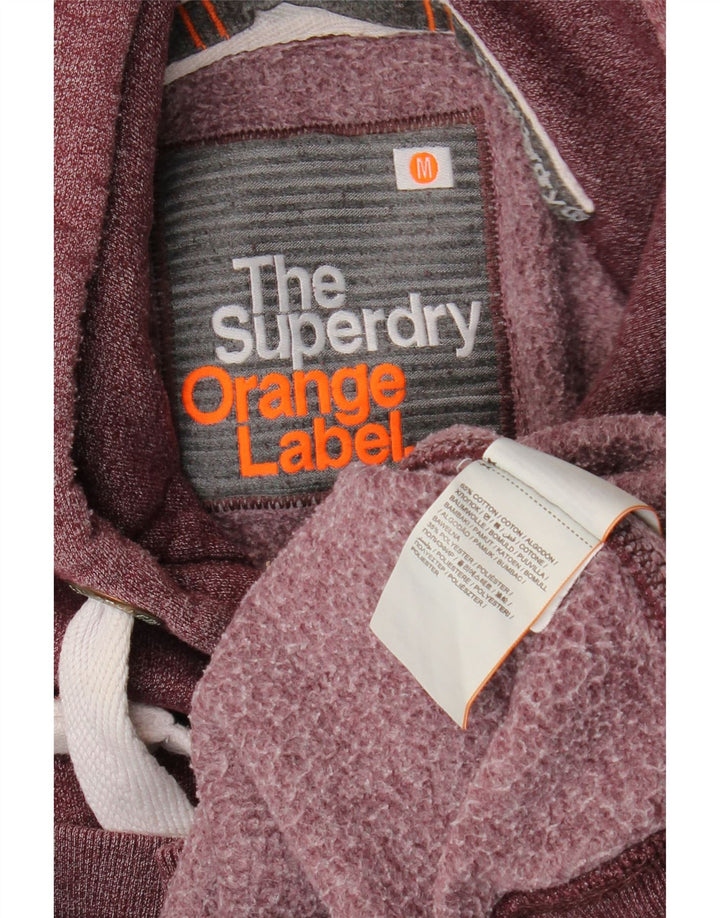 SUPERDRY Męski sweter z kapturem, średniej wielkości bordowa bawełna