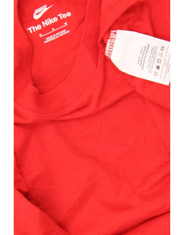 Męski T-shirt z grafiką Nike, bawełniany, średni czerwony
