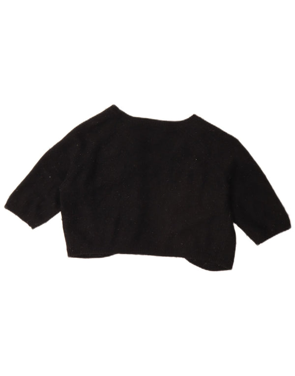 Marks & Spencer Damski sweter bolerko z rękawem 3/4 UK 12, średni czarny Angora