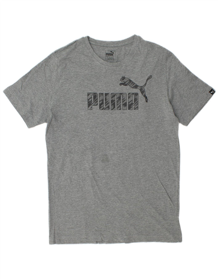 Męski T-shirt z grafiką Puma, średni szary, nakrapiany