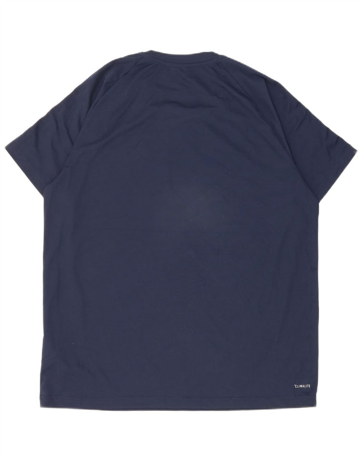 Adidas Męski T-shirt Climalite Top XL Granatowy Poliester