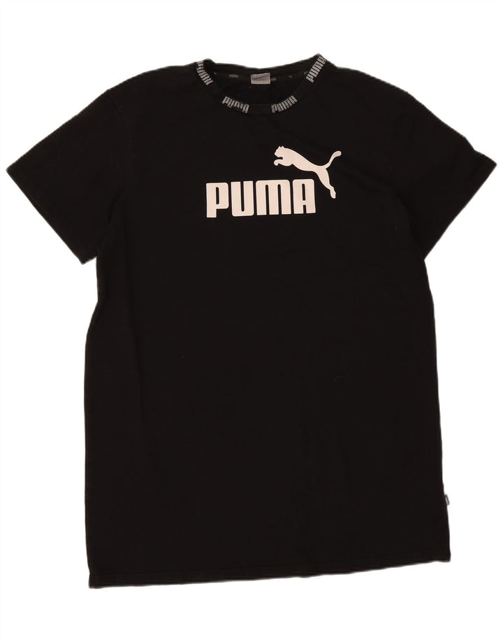 Męska koszulka z grafiką Puma, średnia czarna bawełniana