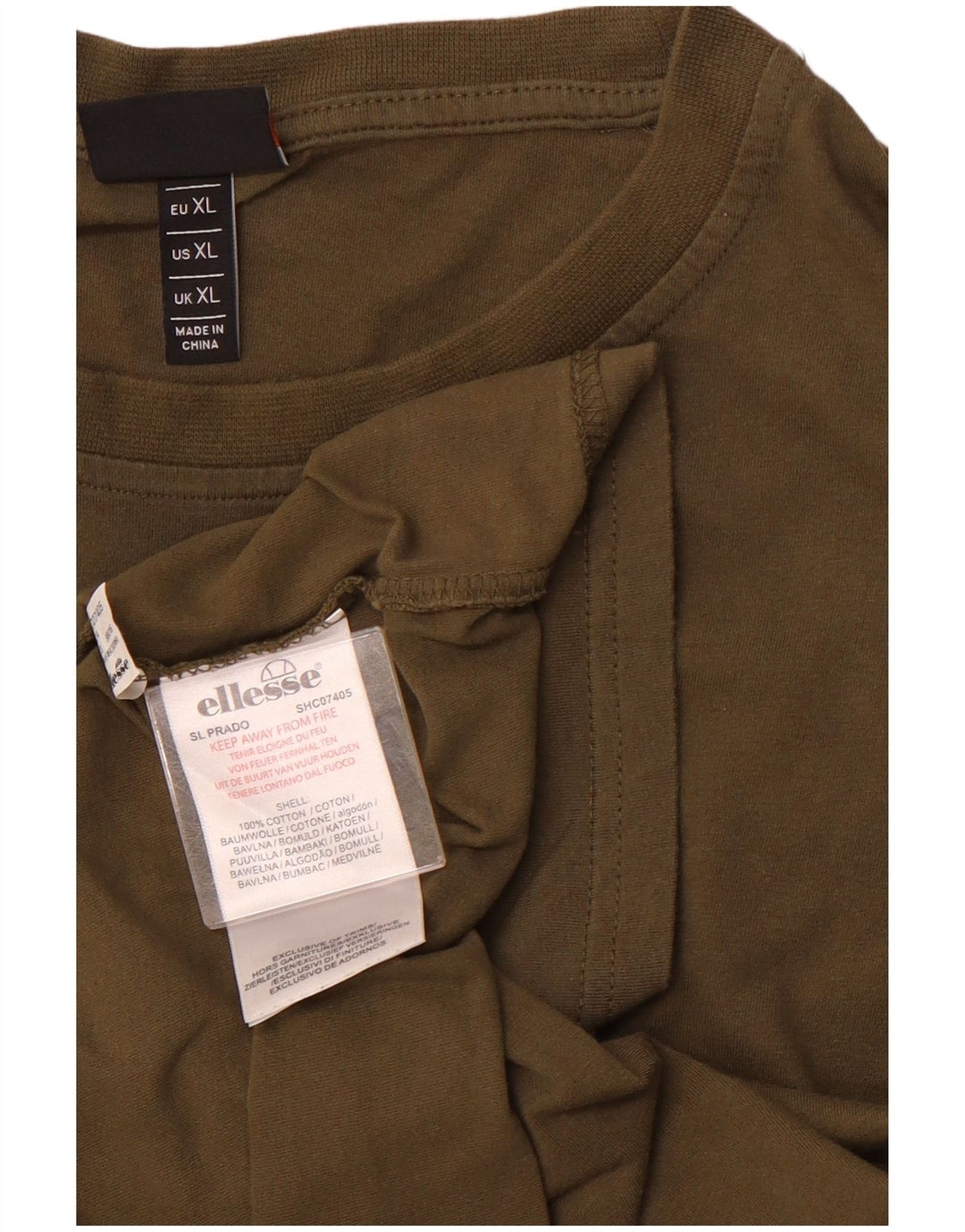 Męski T-shirt z grafiką ELLESSE XL, bawełniany khaki