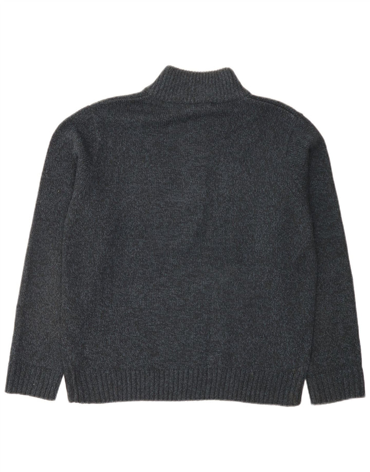 Marks & Spencer Męski sweter zapinany na guziki, duży, granatowy, nakrapiany