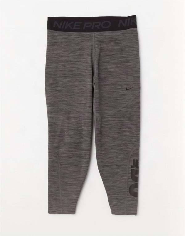 Damskie legginsy Nike Dri Fit Graphic Crop UK 14, duże, szare bloki kolorów