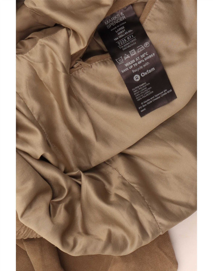 Męska kurtka bomber Marks & Spencer UK 40, duża, beżowa, poliester