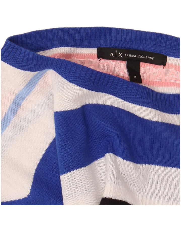 Damski sweter Armani Exchange z graficznym dekoltem w łódkę UK 14 Medium Multic
