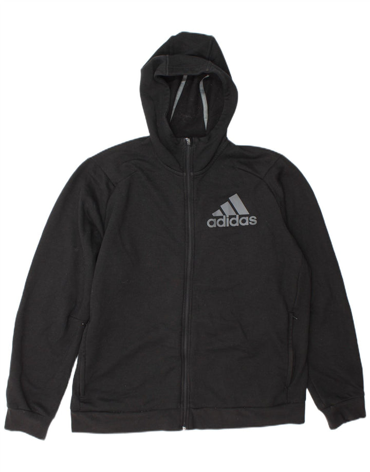 Męski sweter z kapturem i zamkiem błyskawicznym Adidas XL Szary poliester