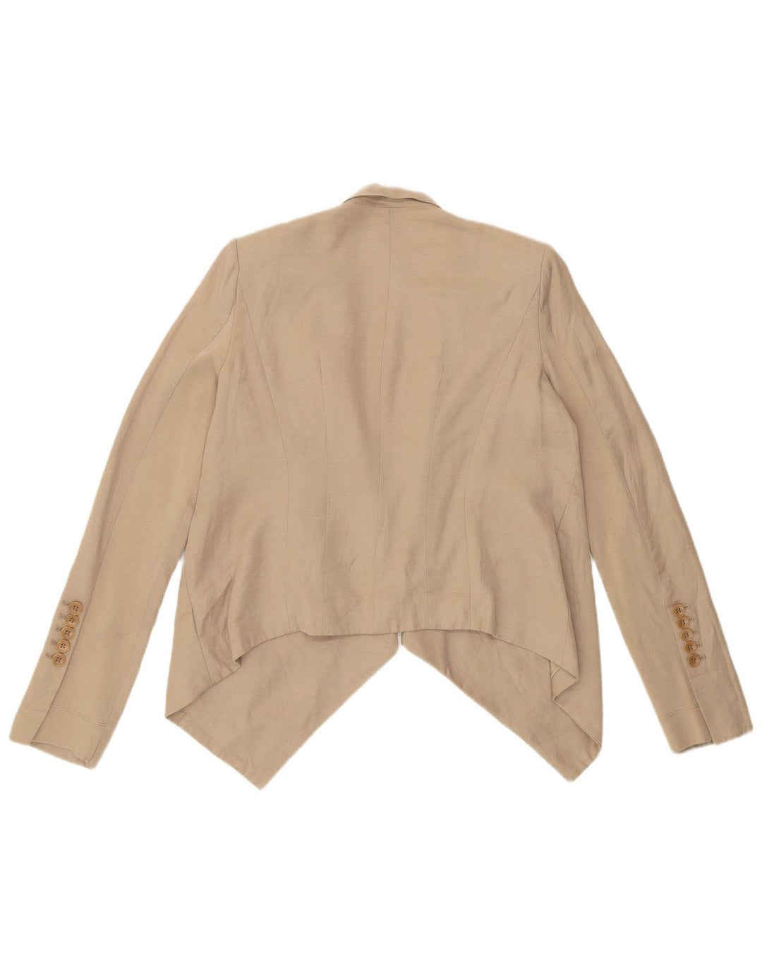 BCBGMAXAZRIA Damska asymetryczna otwarta marynarka UK 6 XS Beżowy Rayon