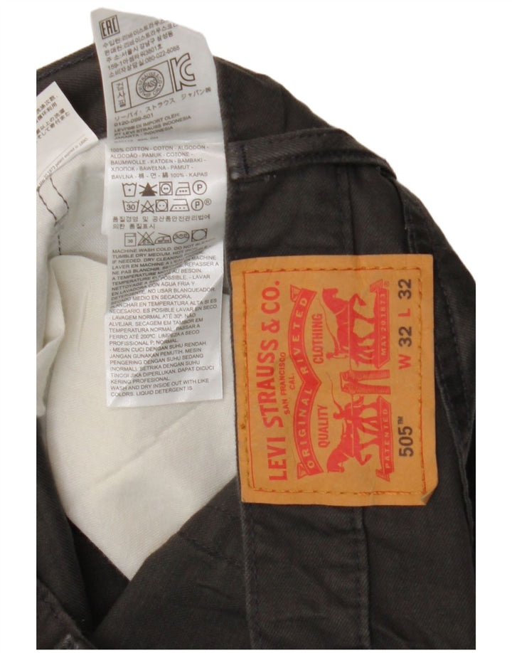 Męskie spodnie LEVI'S 505 Straight Casual W32 L32 Szara bawełna