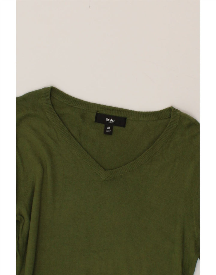 MOSSIMO Womens V-Neck Jumper Sweater UK 12 Medium Green Vintage Mossimo and Second-Hand Mossimo from Messina Hembry 