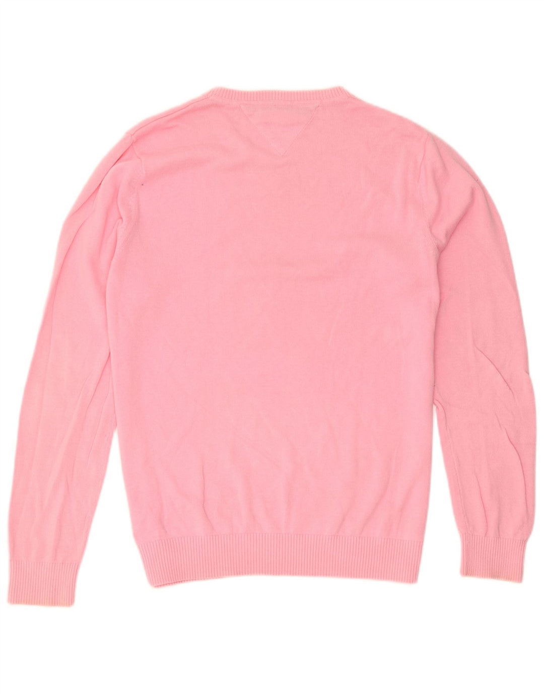 Męski sweter Tommy Hilfiger z dekoltem w kształcie litery V, średnioróżowy, bawełniany