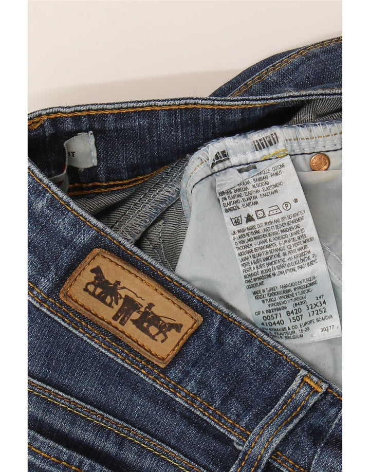 Damskie jeansy Levi's 571 Slim W32 L28 Niebieska bawełna