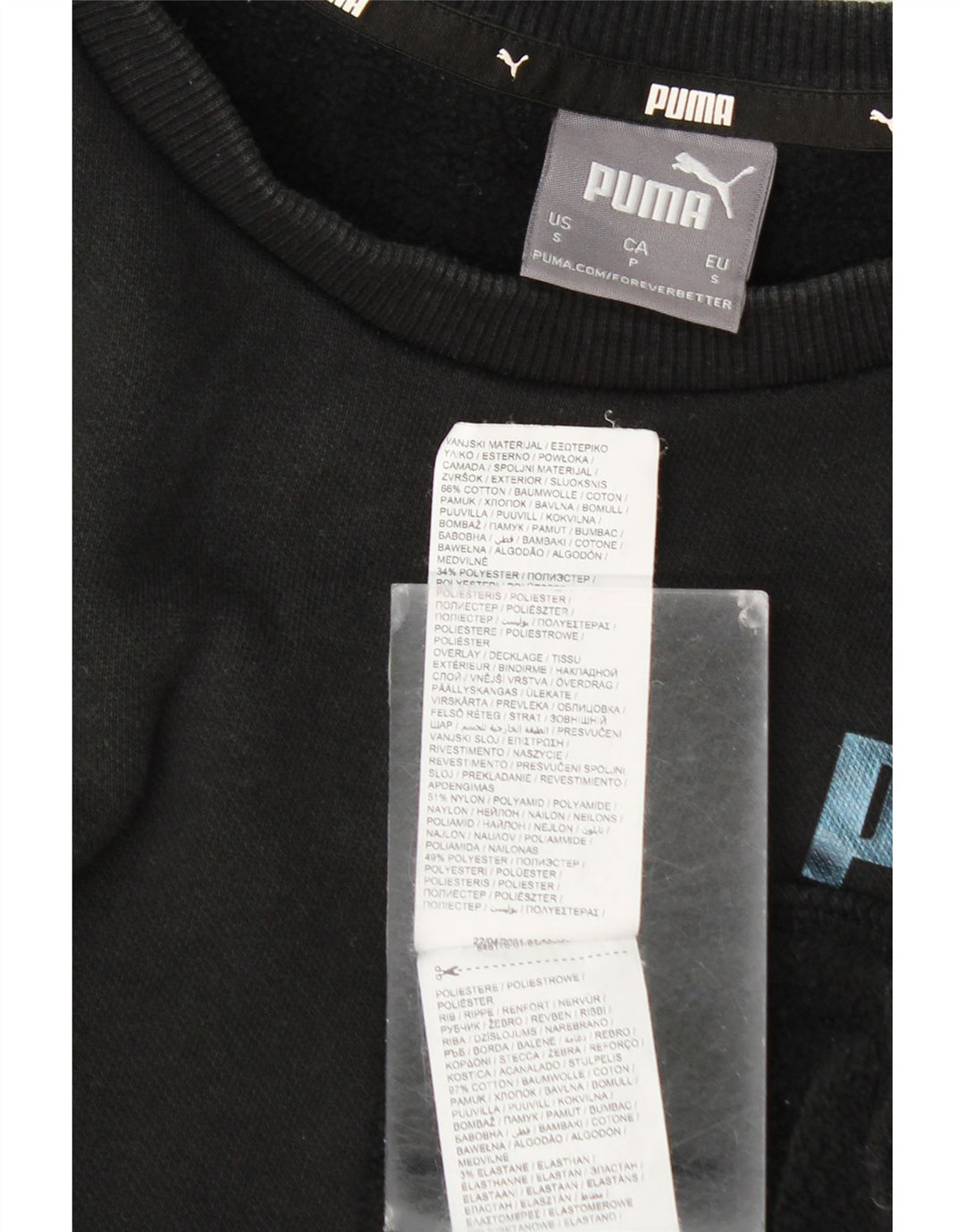 Męska bluza Puma z grafiką, mała, czarna, bawełniana z blokami kolorów