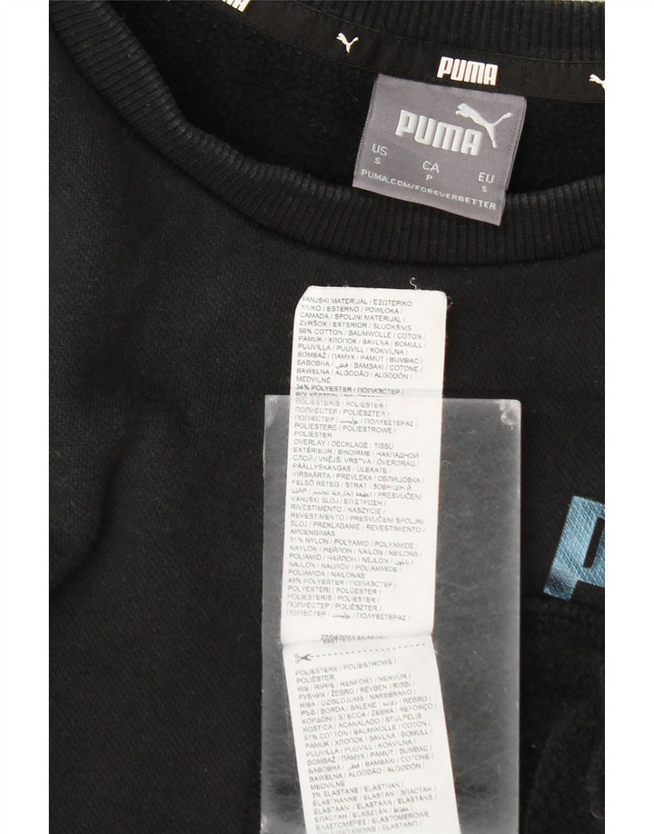 Męska bluza Puma z grafiką, mała, czarna, bawełniana z blokami kolorów