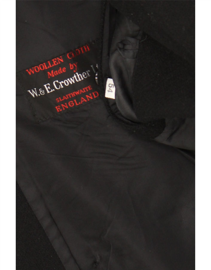 Vintage męski płaszcz z podwójnymi piersiami IT 54 2XL czarna wełna