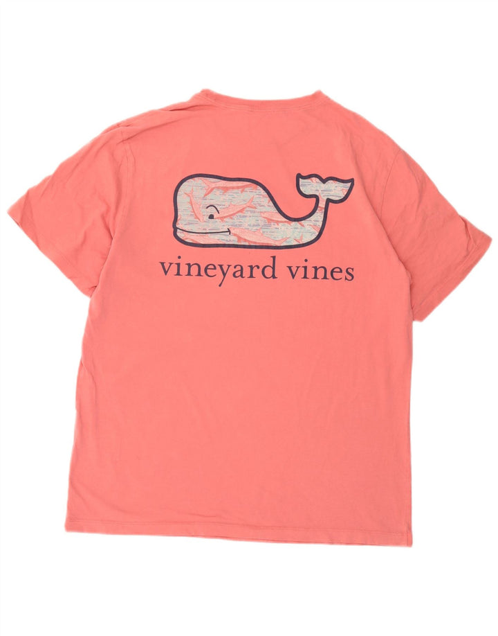 Męska koszulka z grafiką Vineyard Vines, bawełniana, średnia, różowa