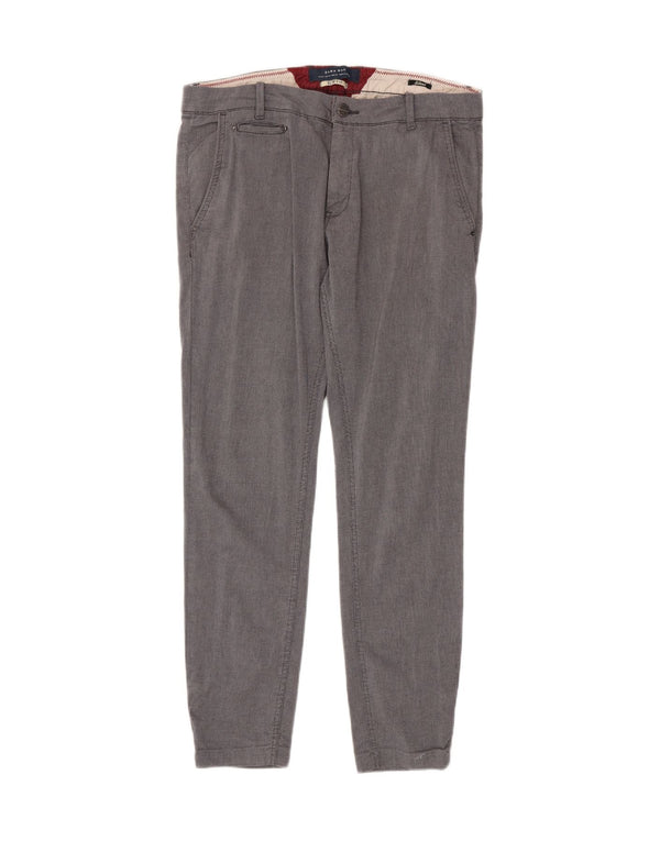 Męskie spodnie chino Zara Slim Fit EU 44 Large W34 L30 Szara pepitka