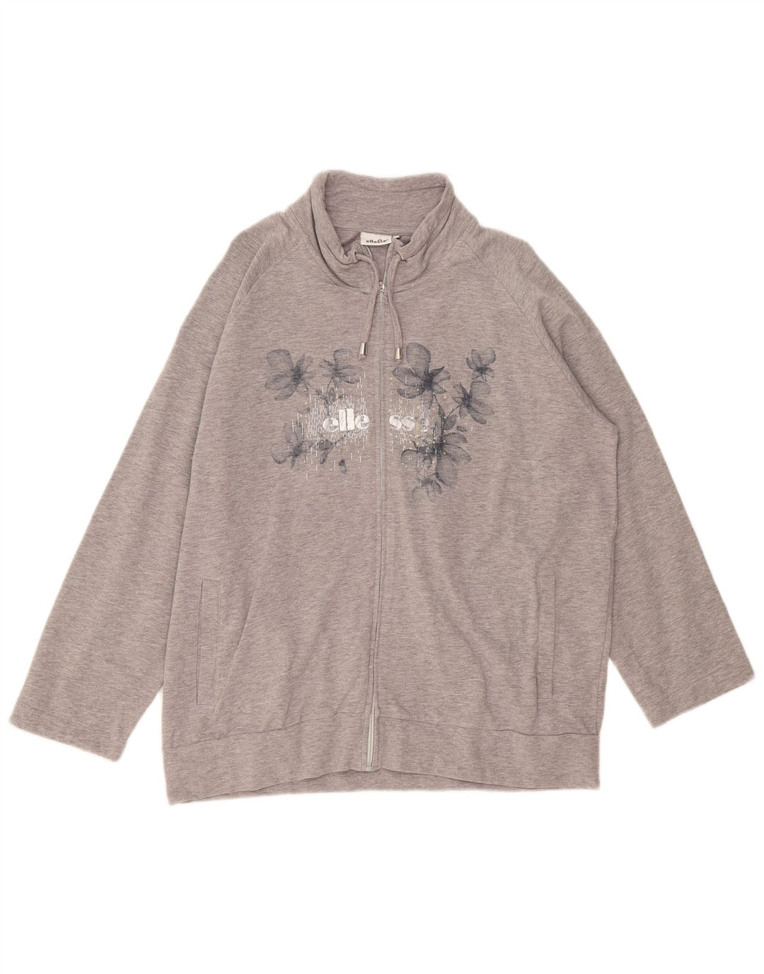 Damska kurtka dresowa Ellesse Graphic UK 20 2XL Szara bawełniana w kwiaty