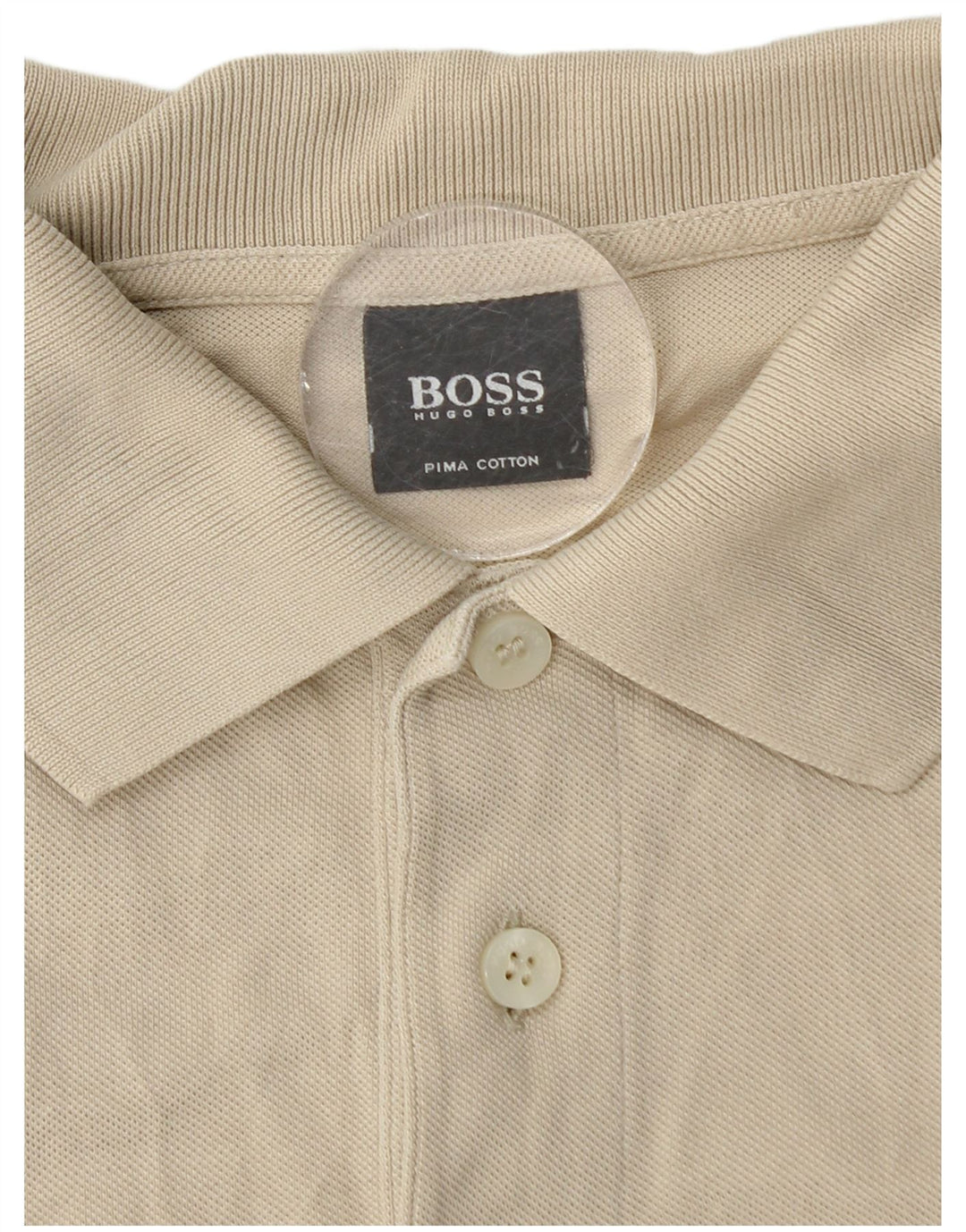 Męska koszulka polo Hugo Boss, średnia beżowa, bawełniana klasyczna