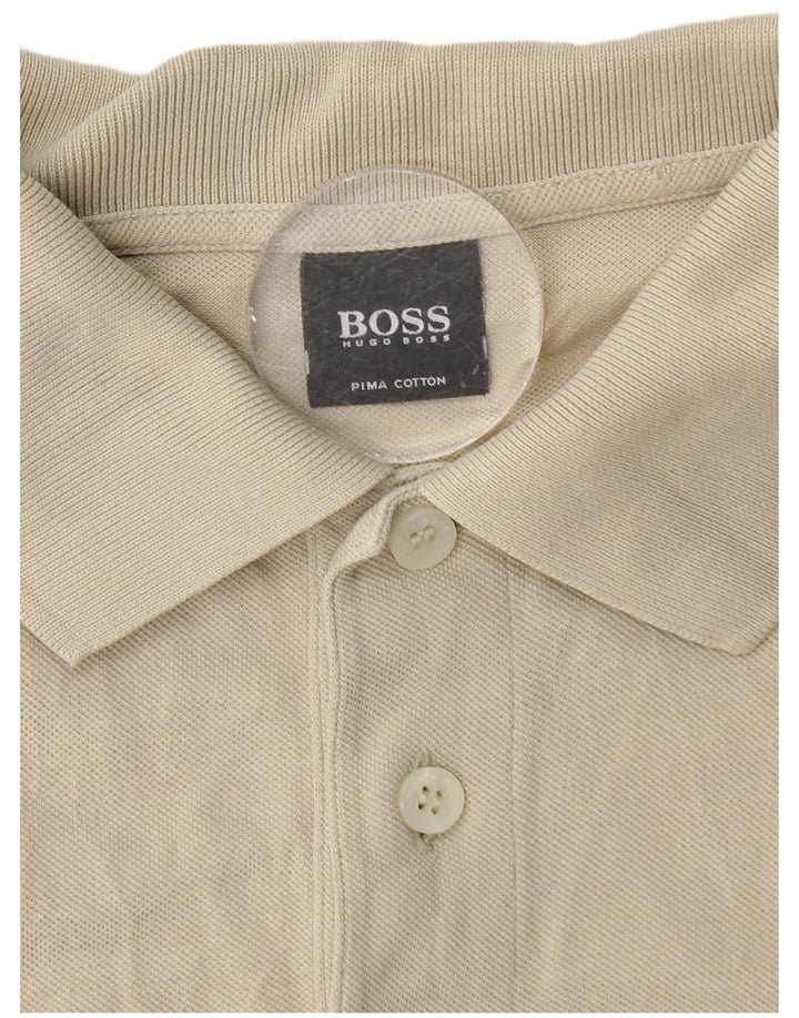 Męska koszulka polo Hugo Boss, średnia beżowa, bawełniana klasyczna
