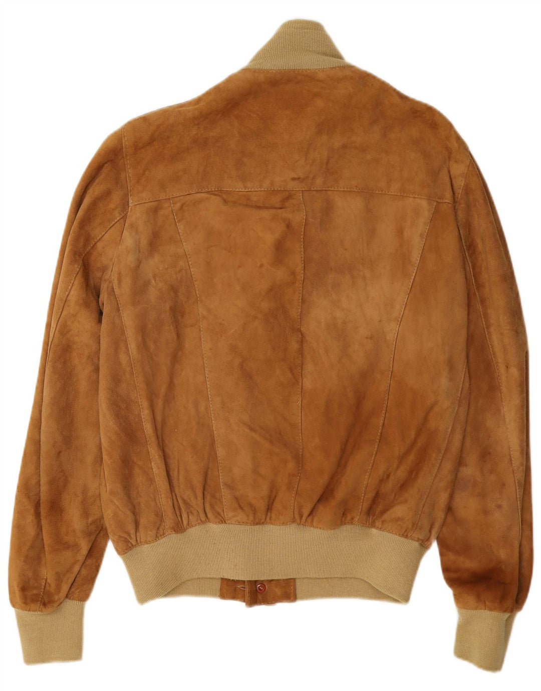 Męska zamszowa kurtka bomber w stylu vintage IT 48 Skóra w kolorze średniego beżu