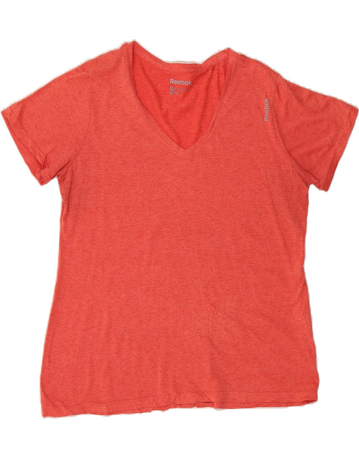 REEBOK Womens T-Shirt Top UK 16 Large Red Flecked Vintage Reebok and Second-Hand Reebok from Messina Hembry 