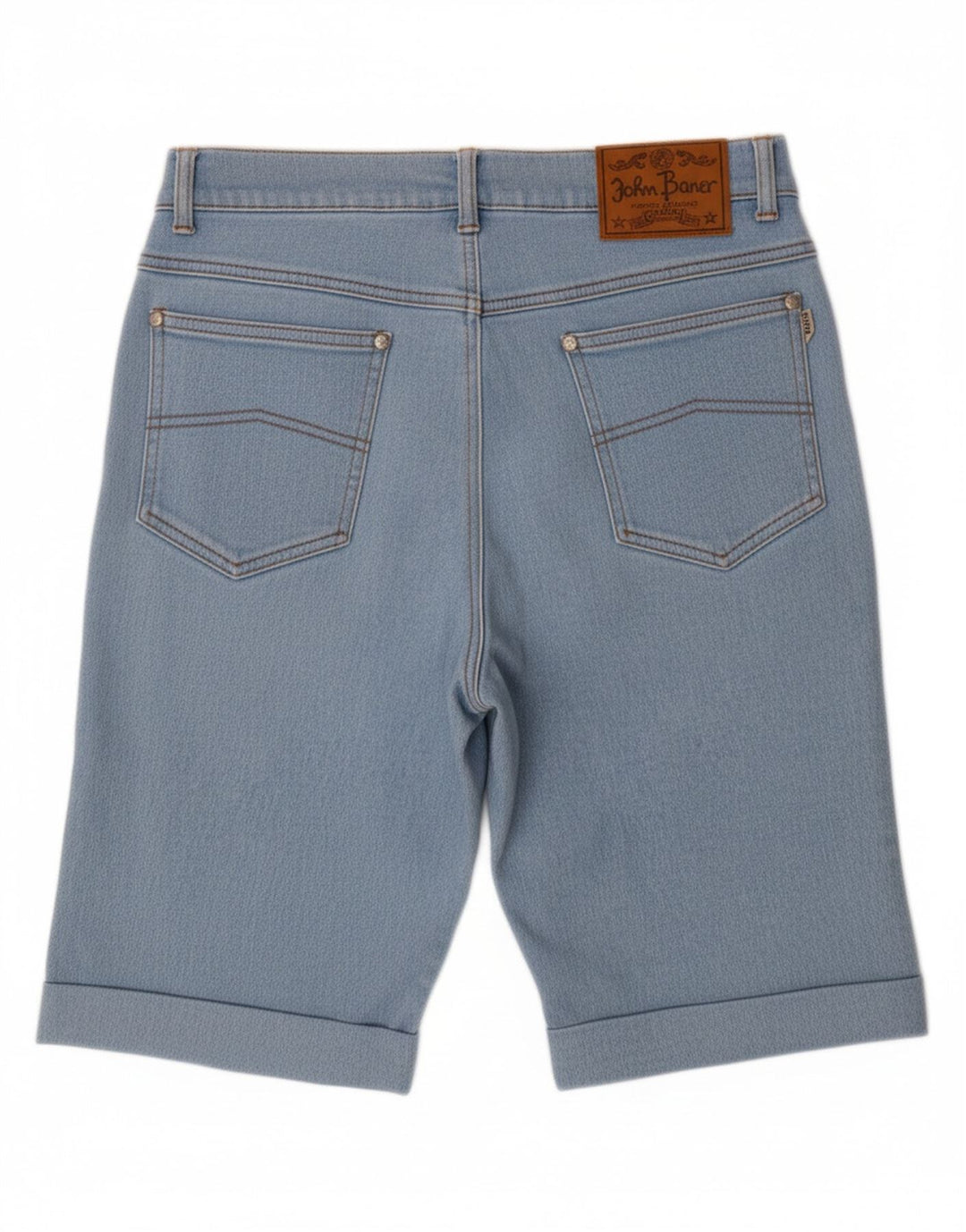 JOHN BANER Mens Denim Shorts W32 Medium Blue Cotton