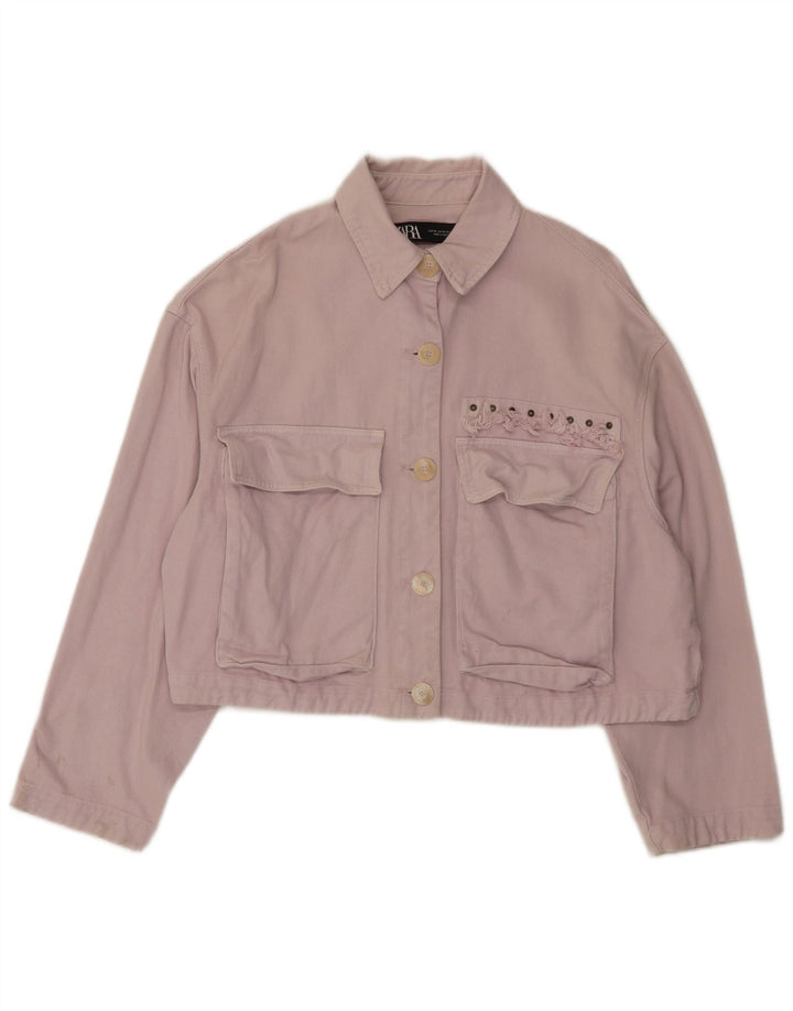 Damska kurtka dżinsowa Zara Oversize UK 6 XS, różowa, bawełniana