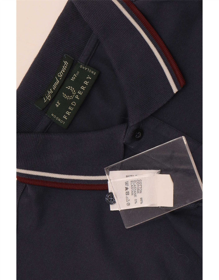Męska koszulka polo Fred Perry, lekka i rozciągliwa, średnia, granatowa, bawełniana