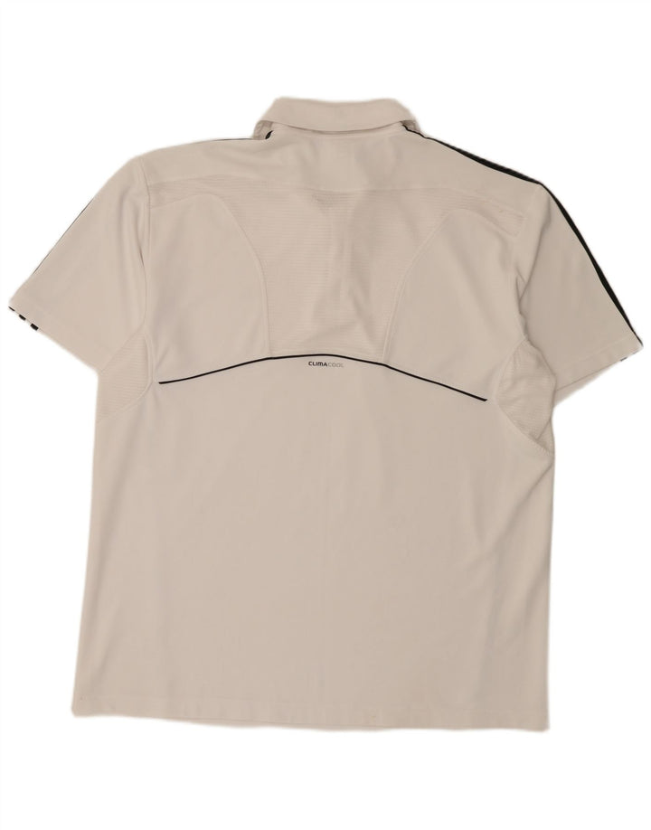 Męska koszulka polo Adidas Climacool XL, biała, poliestrowa