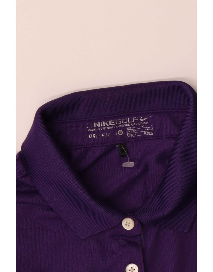 Damska koszulka polo Nike Dri Fit UK 12/14, średni fiolet, poliester