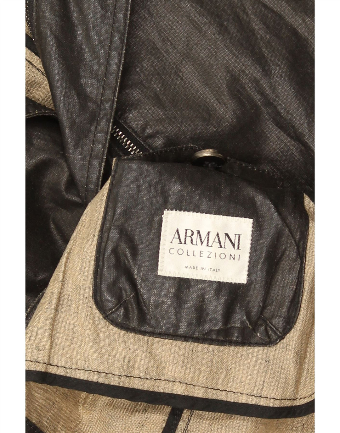 Męska marynarka zapinana na 2 guziki Armani Collezioni UK 38, średnia czarna