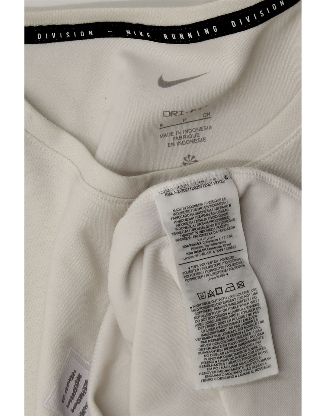 Męski T-shirt Nike Dri Fit z grafiką, mały, biały poliester