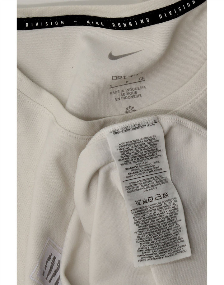 Męski T-shirt Nike Dri Fit z grafiką, mały, biały poliester