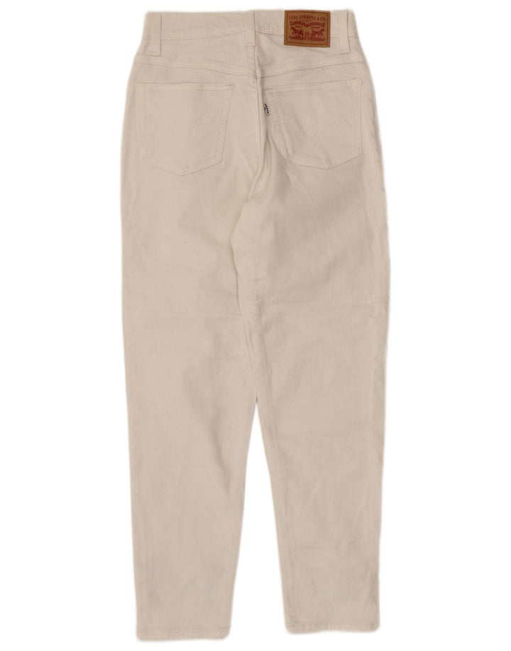 Damskie jeansy Levi's Mom Cropped W24 L24 Off White Cotton