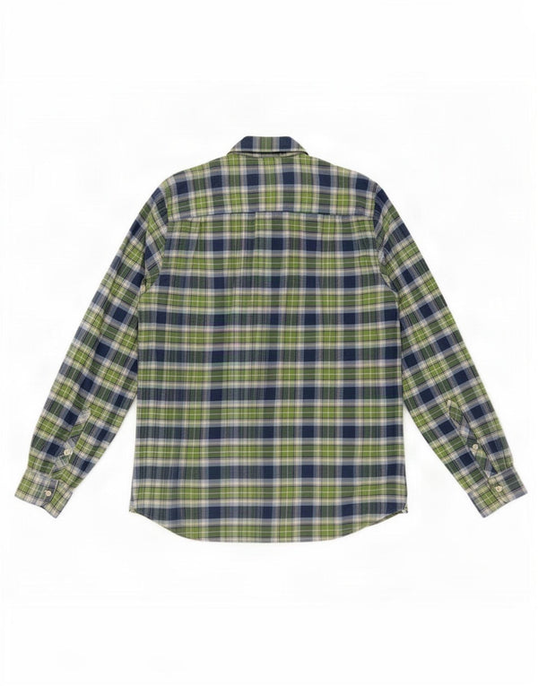 Pretty Green Mens Slim Fit Flannel Shirt Large Check Cotton