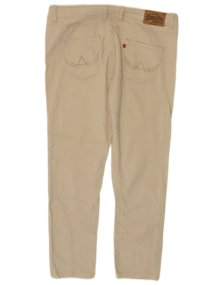 Damskie jeansy Superdry Slim W32 L25 Beżowa bawełna