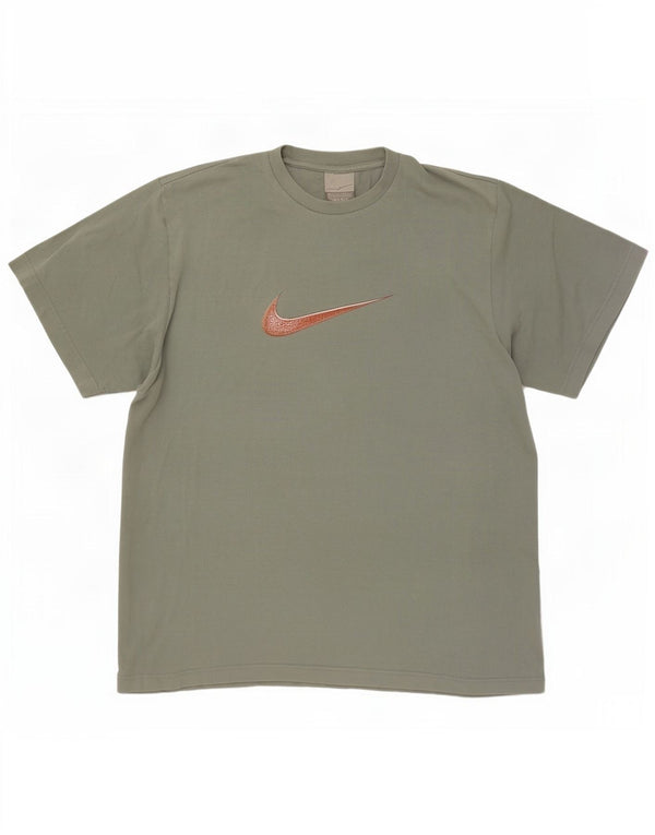 Męska koszulka z grafiką Nike Top UK 42/44, duża, zielona bawełna