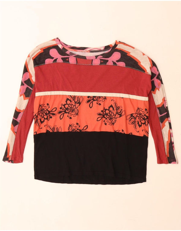 Desigual Womens Graphic Top Long Sleeve UK 10 Small Multicoloured Floral