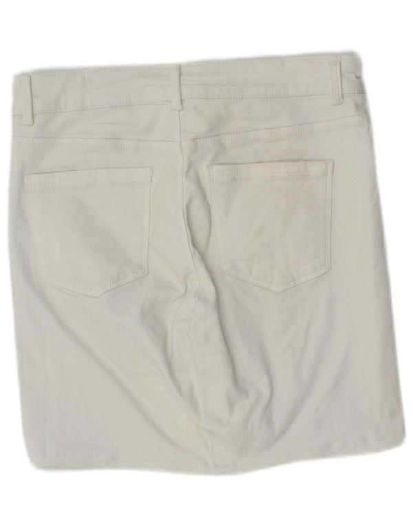 Damskie spodenki jeansowe Oasis UK 12 Medium W28 Biała bawełna