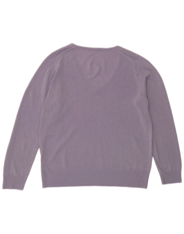 Marks & Spencer Damski sweter z dekoltem w kształcie litery V, UK 16, duży fioletowy