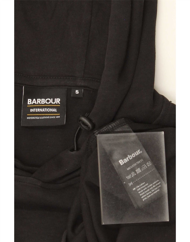 Męski sweter z kapturem i grafiką Barbour, mały, czarny, bawełniany