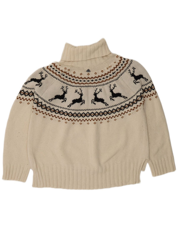 Sweter damski Barbour z okrągłym dekoltem UK 16, duży, biały, Fair Isle Wool