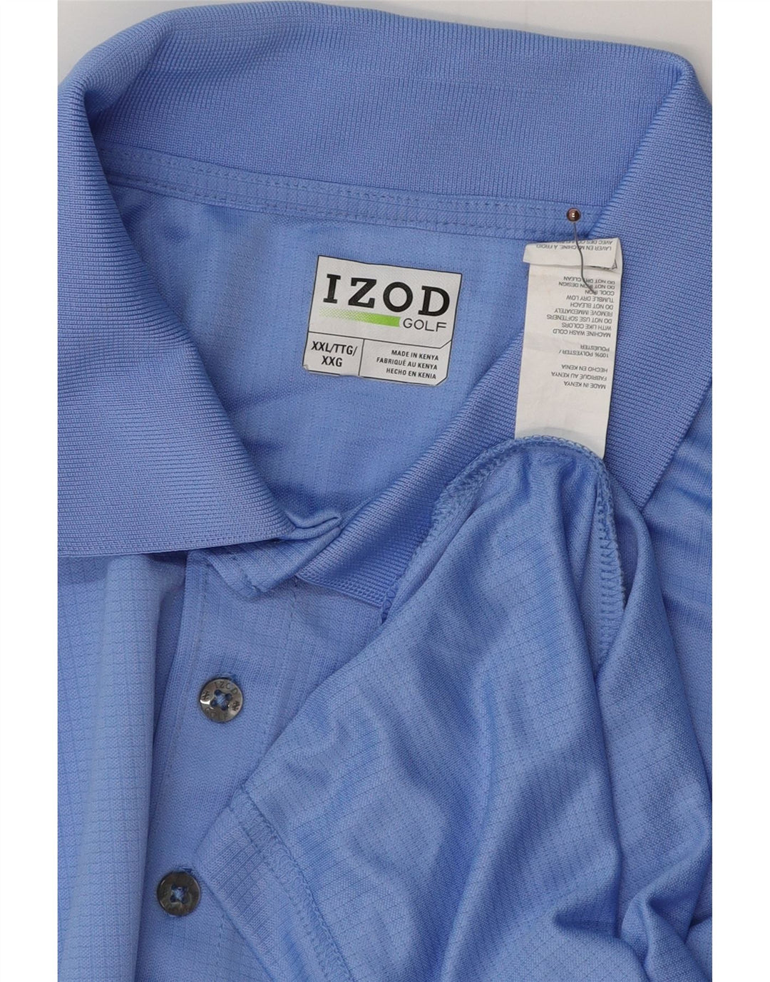 IZOD Męska koszulka polo duża i wysoka 2XL niebieski poliester