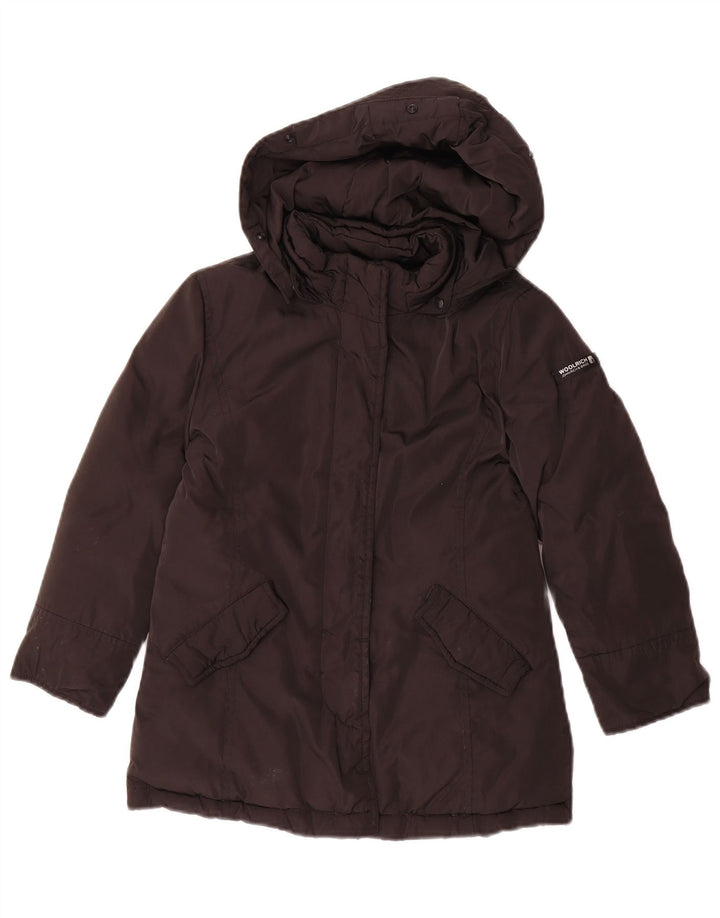 Wyściełana kurtka dziewczęca z kapturem Woolrich 5-6 lat, czarna