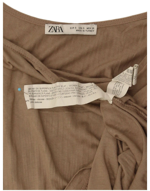 Damska kamizelka Zara Top UK 10 Small Khaki z wiskozy