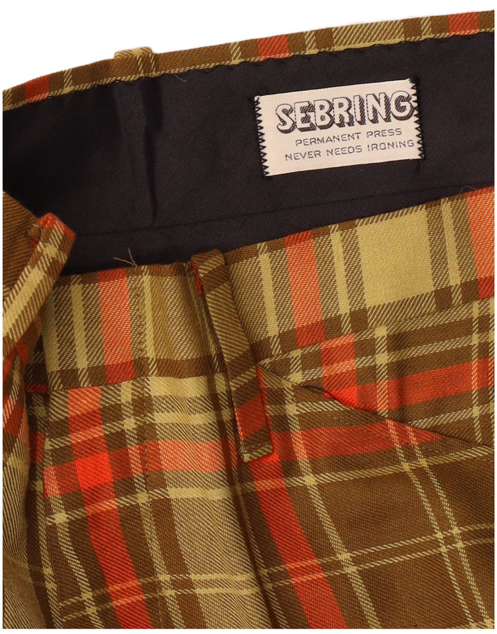 Proste spodnie damskie VINTAGE W32 L34 Khaki w kratkę